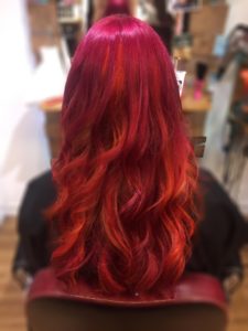red balayage hair